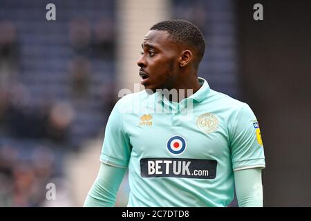 7. März 2020, Deepdale, Preston, England; Sky Bet Championship, Preston North End gegen Queens Park Rangers : Bright Osayi-Samuel (20) von Queens Park Rangers in Aktion Stockfoto