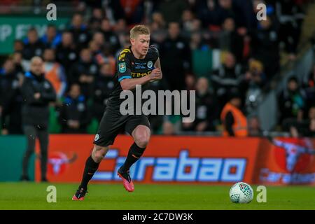 1. März 2020, Wembley Stadium, London, England; Carabao Cup Final, Aston Villa gegen Manchester City : Kevin De Bruyne (17) von Manchester City in Aktion während des Spiels Stockfoto