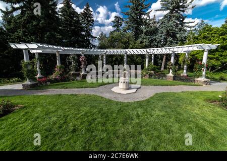 Öffentlicher Rosengarten, Spokane, WA Stockfoto