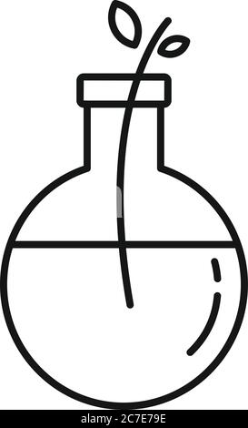 Symbol für Homöopathie Eco-Kolben. Skizzieren Homöopathie eco Flask Vektor-Symbol für Web-Design isoliert auf weißem Hintergrund Stock Vektor