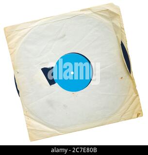 Alte grungy Vinyl Platten mit grungy zerrissenen Hülse, freie Kopie Platz, Stockfoto