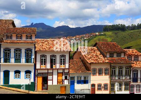 Schöne Architektur in Ouro Preto, Minas Gerais, Brasilien Stockfoto