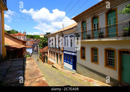 Schöne Architektur in Ouro Preto, Minas Gerais, Brasilien Stockfoto