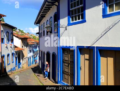 Schöne Architektur in Ouro Preto, Minas Gerais, Brasilien Stockfoto