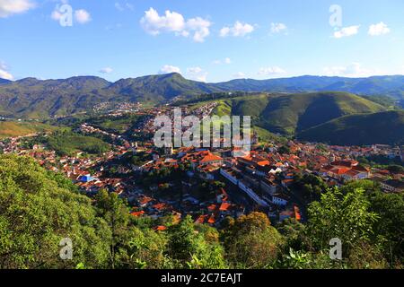 Schöne Architektur in Ouro Preto, Minas Gerais, Brasilien Stockfoto