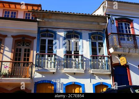 Schöne Architektur in Ouro Preto, Minas Gerais, Brasilien Stockfoto