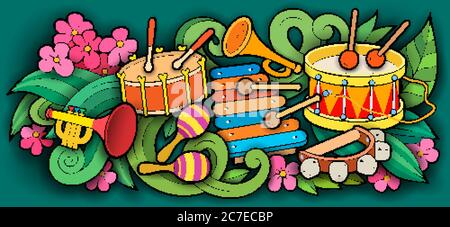 Cartoon niedliche Kritzeleien Kinder Spielzeug Illustration Stock Vektor