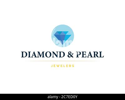 Diamant-und Perlmutt Juweliere Logo für Geschäfte, Showroom und Geschäftszweck, Schmuck-Logo, Symbol, Symbol, Hintergrund Illustration Vektor Stock Vektor