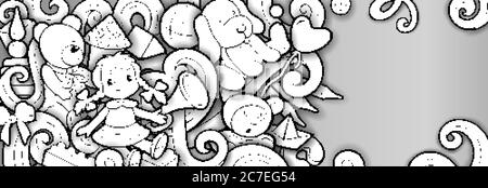 Cartoon niedliche Kritzeleien Kinder Spielzeug Illustration Stock Vektor