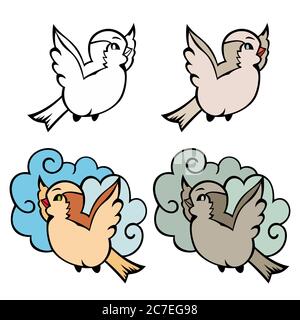 Handgezeichneter Vektor-Vogel-Satz Stock Vektor