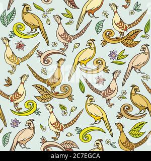 Cartoon Vögel Vektor nahtlose Muster Stock Vektor