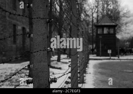 AUSCHWITZ, POLEN - 25. Januar 2018: Lager Auschwitz in Polen Stockfoto