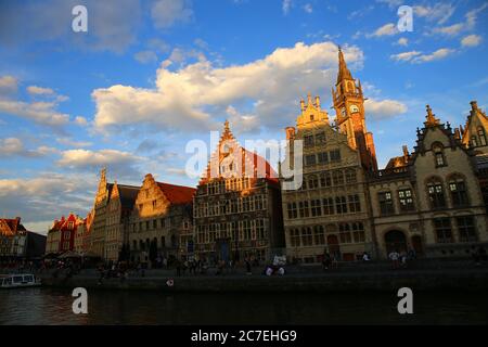 Malerische Stadt Gent in Belgien Stockfoto