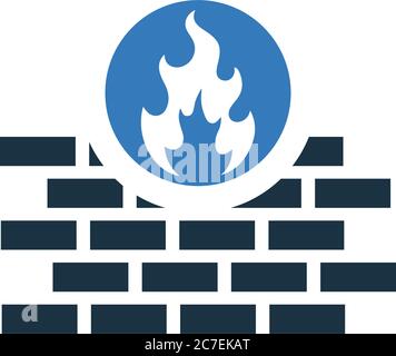 Gebäude Wand Brennen Symbol, Vektorgrafiken für verschiedene Verwendung. Stock Vektor