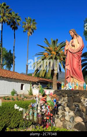 Der Friedhof, San Antonio de Pala Mission, Pala Indianerreservat, San Diego County, Kalifornien, USA Stockfoto