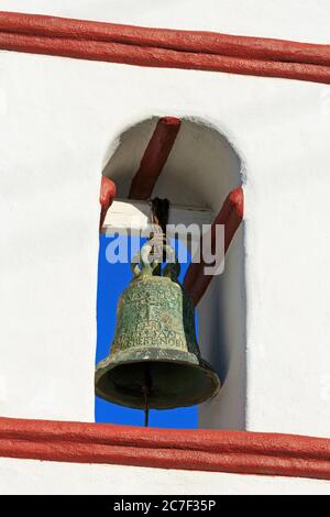 Bell Tower, San Antonio de Pala Mission, Pala Indian Reservation, San Diego County, Kalifornien, USA Stockfoto