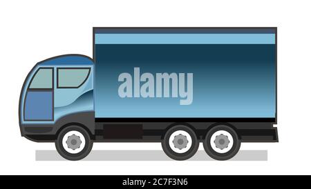 Kleiner LKW. Vektor. Cartoon. Flach. Ein kleiner LKW für den Transport von Waren. Frachtdienste. Autokauf.Lieferung Konsignation. Versandmaschine Stock Vektor