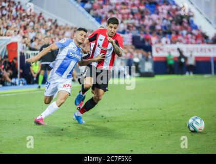 LEGANES, SPANIEN - 25. Sep 2019: Oscar und Yuri Berchiche während der CD. Leganes - Athletic Bilbao. Stadion Butarque, Leganes, Madrid, 25. September 2019. Stockfoto