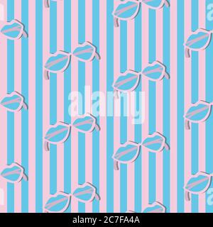 Vektor Retro-Stil Sonnenbrille Symbol Streifen nahtlose Muster Stock Vektor