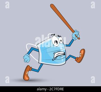 Running OP-Maske in der Cartoon-Figur Form Vektor-Illustration Stock Vektor