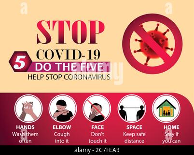 Coronavirus COVID-19 Infografik zu Präventivmethoden. Infografiken zu Präventivmethoden. Stock Vektor