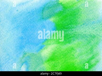 Blaue und grüne Aquarelle auf texturiertem Papier Hintergrund. Grunge Muster. .Raster Illustration bunte Pinsel mit Platz für Text, für die Medienwerbung Website Mode Konzept Design, Banner Stockfoto