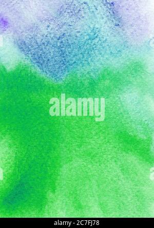 Blaue und grüne Aquarelle auf texturiertem Papier Hintergrund. Grunge Muster. .Raster Illustration bunte Pinsel mit Platz für Text, für die Medienwerbung Website Mode Konzept Design, Banner Stockfoto