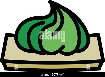 Grünes Wasabi-Symbol. Umriss grün wasabi Vektor-Symbol für Web-Design isoliert auf weißem Hintergrund Stock Vektor