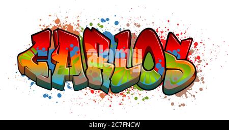 Ein cooles Namensdesign im Graffiti-Stil. Lesbare Buchstaben für alle Altersgruppen. Stock Vektor