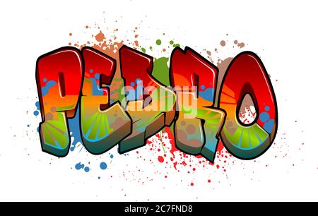 Ein cooles Namensdesign im Graffiti-Stil. Lesbare Buchstaben für alle Altersgruppen. Stock Vektor