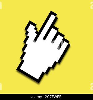 Mauszeiger, Hand mit Zeigefinger als Illustration Stockfoto
