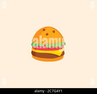 Burger Vektor isolierte Abbildung. Hamburger-Symbol Stock Vektor