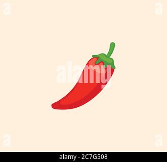 Isolierte Abbildung für Hot Pepper-Vektor. Symbol für heißen Pfeffer Stock Vektor