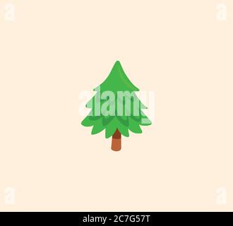 Weihnachtsbaum Vektor isolierte Illustration. Weihnachtsbaum-Ikone Stock Vektor