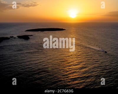 Sonnenuntergang vom Leuchtturm Cavallería (Menorca-Balearen) Stockfoto