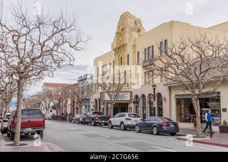 MONTEREY, CA, USA - 12. Jan 2019: Die Innenstadt der historischen Stadt Monterey in Kalifornien, USA Stockfoto