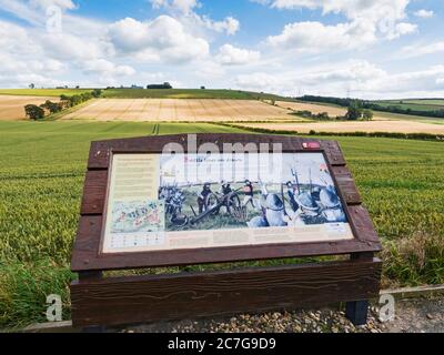 Denkmal in Branxton für die Schlacht von Flodden, in der König James 4. Von Schottland starb. Stockfoto