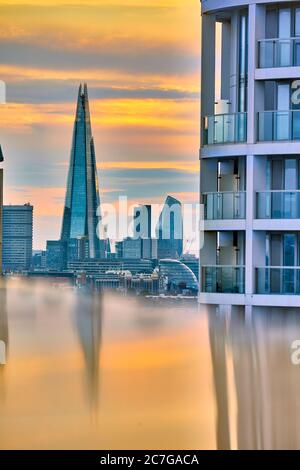 The Shard , London bei Sonnenuntergang Stockfoto