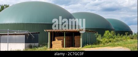 Panorama Biogasanlage in Deutschland Stockfoto