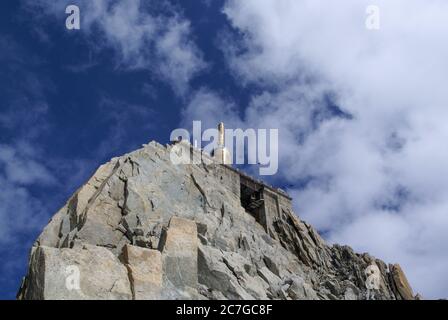 Obere Plattform der Aiguille du Midi in der Nähe des Mont Blanc Massiv in Frankreich Stockfoto