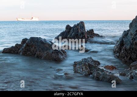 Schöne Landschaft von Strand in Dili Timor Leste Stockfoto