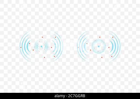 Echolotwellenzeichen. Vektorgrafik. Radarsymbol Stock Vektor