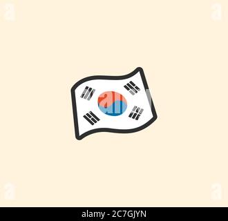 Südkorea Flagge Vektor isolierte Illustration. Symbol für Südkorea Stock Vektor