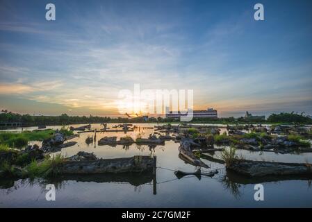 Holzteich des Luodong Forstkulturparks in Yilan, Taiwan Stockfoto