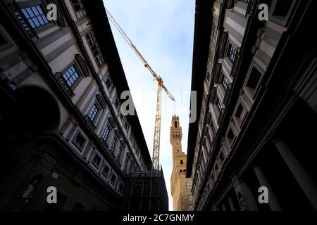 Kran in florenz Turm Stockfoto