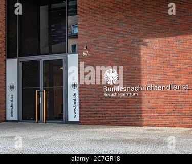 BND-Zentrale in der Nähe der ehemaligen Berliner Mauer 2017 fertiggestellt. Gebäude des Bundesnachrichtendienstes in der Chausseestraße 96, Mitte, Berlin, Stockfoto