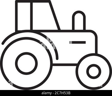 Bauernhof Traktor Linie Stil Icon Design, agronomy Lifestyle Landwirtschaft Ernte ländliche Landwirtschaft und Land Thema Vektor-Illustration Stock Vektor