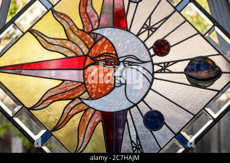 Abstraktes Fenster Mit Sternenhimmel Stockfoto