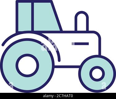 Bauernhof Traktor Linie und füllen Stil Icon Design, agronomy Lifestyle Landwirtschaft Ernte ländliche Landwirtschaft und Land Thema Vektor-Illustration Stock Vektor