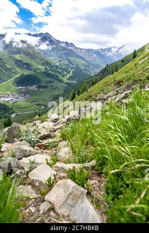 Europa, Österreich, Tirol, Ötztal Alpen, Ötztal, Blick auf Obergurgl im Ötztal Stockfoto